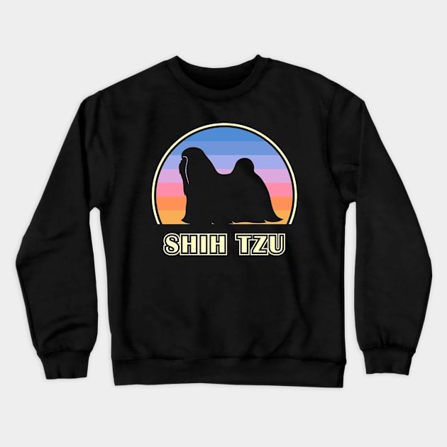 Shih Tzu Vintage Sunset Dog Crewneck Sweatshirt by millersye